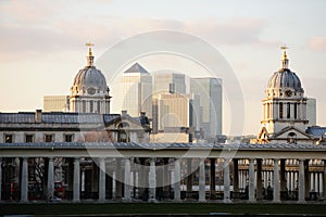 Old Royal Naval College, Greenwich; Canary Wharf