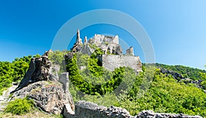 Old Castle on the top of the hill in Wachau Valley, Austria