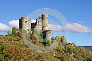 Old ruin of domeyrat castle in france