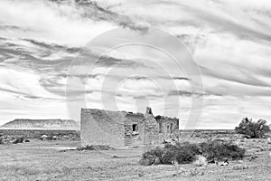 Old ruin in the Tankwa Karoo. Monochrome