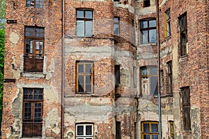 Old ruined and abandoned city house