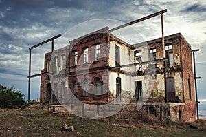 Old ruined abandoned house