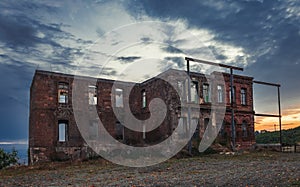 Old ruined abandoned house