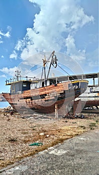 Old ruined boat
