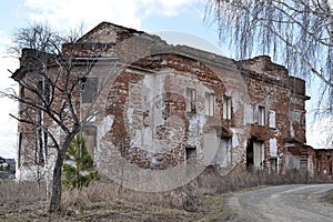 An old ruined brick building.