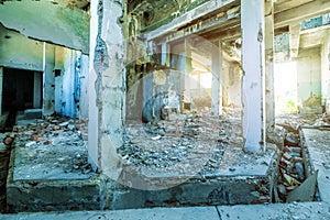 Old ruined building interior