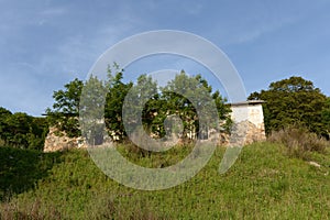 An old ruined building of a military unit on Askold Island in Peter the Great Bay. Primorsky Krai