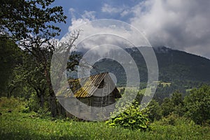 Old ruined country house in the mountain