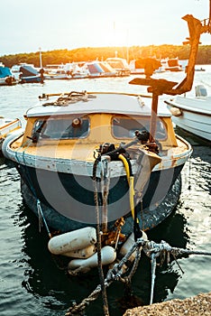 Old ruined fishing boat