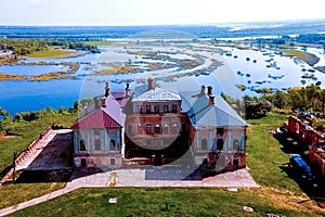 Old ruined house of the 19th century. Old house and stables by t