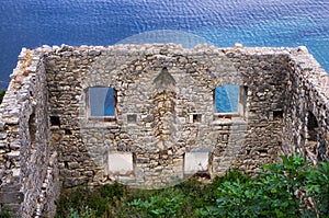 Old and ruined house in Ithaca island, Greece