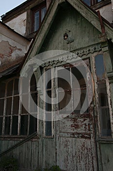 The old ruined house of a small Ukrainian village