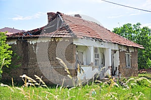 Old ruined house in village