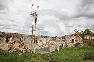 Old ruined Jazlowiec Yazlovets castle, Ternopil region, Ukraine