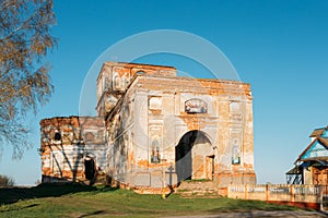 Old Ruined Orthodox Church Of The St. Nicholas In Village Lenino