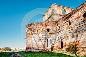 Old Ruined Orthodox Church Of The St. Nicholas In Village Lenino