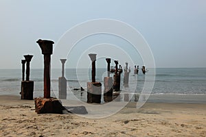 Old ruined sea piers photo