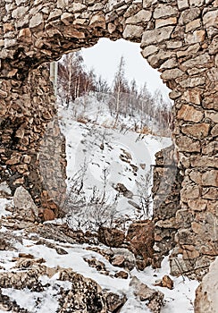 Old ruined stone wall