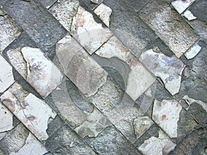 Old ruined tiled wall
