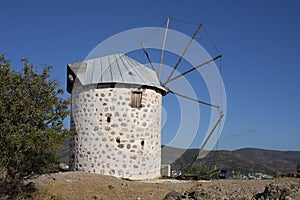 Old ruined windmill in Bodrum