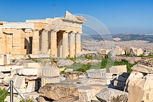 Old ruins of the Acropolis in Athens, Greece