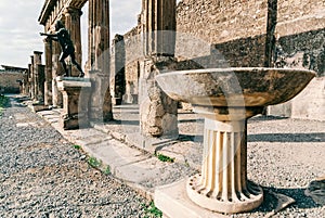 The old ruins of Apollon Temple in Pompeii