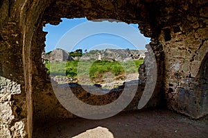 Old ruins of the city of Side Turkey