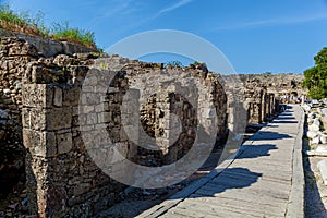 Old ruins of the city of Side Turkey