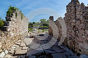 Old ruins of the city of Side Turkey