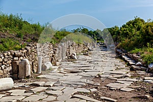 Old ruins of the city of Side Turkey