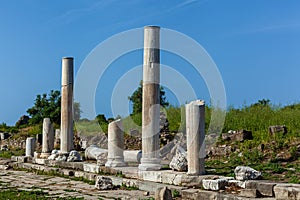 Old ruins of the city of Side Turkey