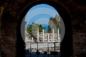 Old ruins of the city of Side Turkey