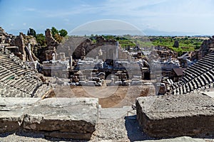 Old ruins of the city of Side Turkey