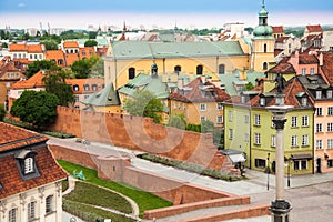 Old ruins near castle square in Warsaw