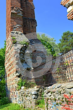 Old ruins of an orthodox church in Curtea de Arges, early 16th century.