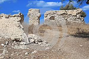 Old ruins in the park, Ashkelon, Israel