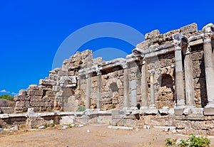 Old ruins in Side, Turkey