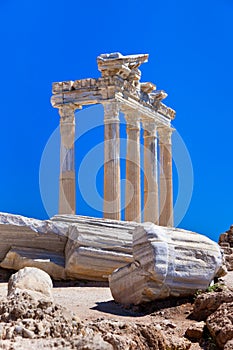 Old ruins in Side, Turkey