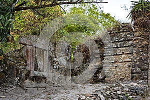 Old ruins of stone farm house built by slaves in the 18th century