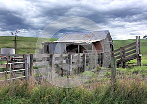 Old rundown shed and cattle yards