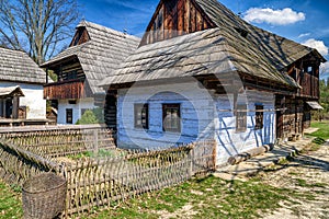 Old rural cottages in musem of the Slovak village