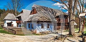 Old rural cottages in musem of the Slovak village