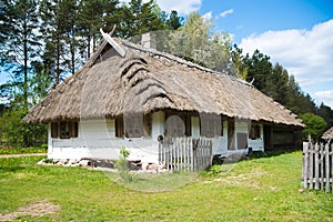 Old rural house with thatched roof