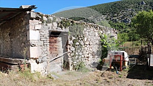 old rural shed tool shed in Abruzzo Italy