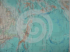 Old rusian map atlas book. Map of Australia. photo