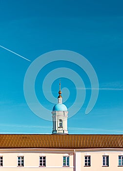 Old russian church with blue sky