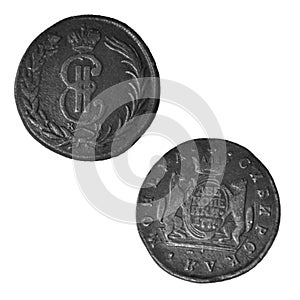 Old russian coin two (2) kopek 1774.