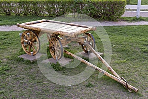 Old Russian horse cart in the park