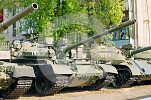 The old russian Soviet tanks