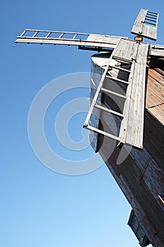Old Russian wooden windmill